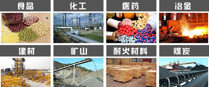 直徑1000型振動(dòng)篩使用的行業(yè):食品，化工，醫(yī)藥，冶金，建材，礦山，耐火材料，煤炭等行業(yè)。