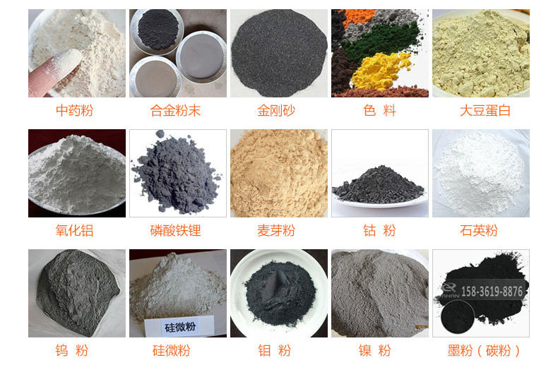 氣體保護(hù)超聲波振動(dòng)篩的行業(yè)應(yīng)用：中藥粉，合金粉末，金剛砂，色料，大豆蛋白，氧化鋁，磷酸鐵鋰，麥芽粉，鈷粉，石英粉，鎢粉，硅微粉，鉬粉，墨粉。