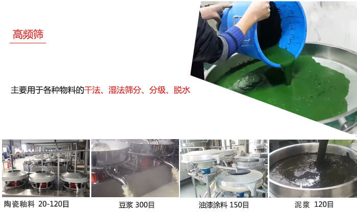 用于各種物料的干法，濕法，分級(jí)，脫水等功能