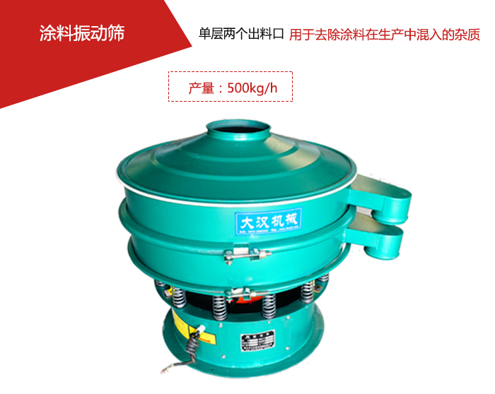 涂料屬于普通不易發(fā)生反應(yīng)的物料，所以涂料振動(dòng)篩采用的是碳鋼材質(zhì)。